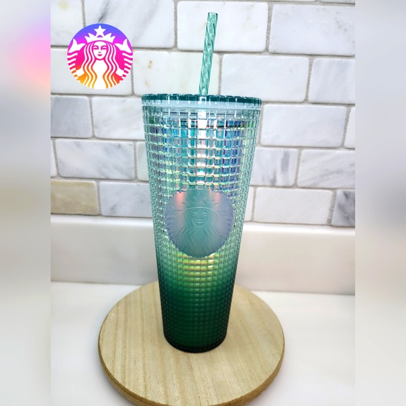 Starbucks Other - ✨NEW💫Starbucks 2023 Green Ombre Grid Studded Iridescent to Matte